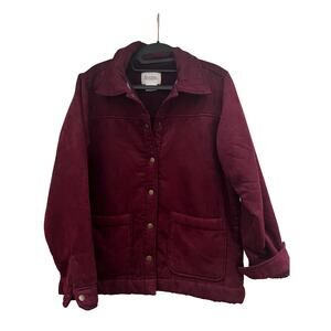 Boston Traders Faux Suede Trucker Jacket - Dark MAROON (Size S)